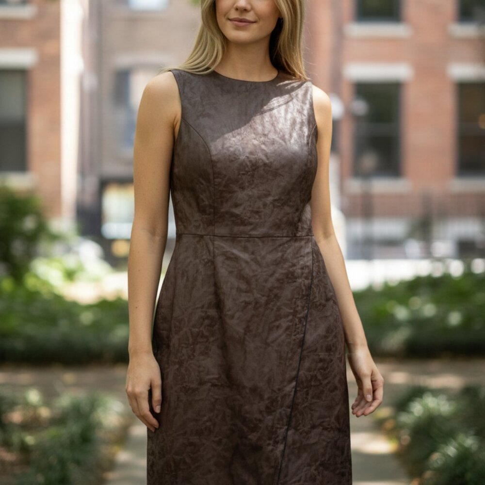Ann Taylor Womens Brown Sleeveless Dress Size 8